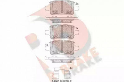R BRAKE rb2257 -  Комплект тормозных колодок, дисковый тормоз